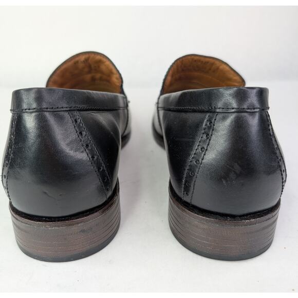 Johnston & Murphy Memory Foam Black Leather Loafer Comfort Shoes Size 9